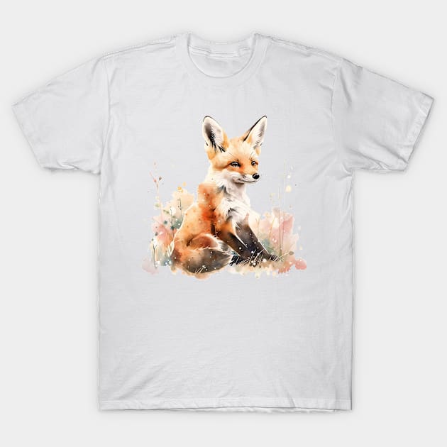 watercolor fox T-Shirt by dorapeterx